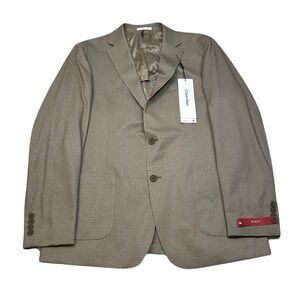 Calvin Klein Slim Fit Sport Coat‎ Mens 44L 44 Tan Infinite Stretch $295